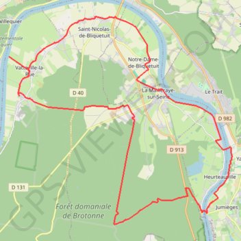 La route des chaumières - La Mailleraye-sur-Seine GPS track, route, trail