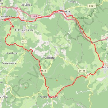 Col du Frissonnet et du Pertuis - Noirétable GPS track, route, trail