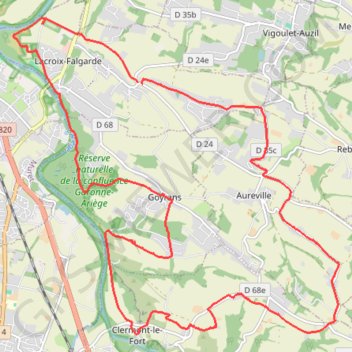 Les coteaux Lacroix-Falgarde GPS track, route, trail