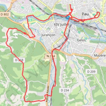 Les Coteaux de Jurançon GPS track, route, trail