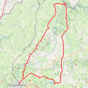 Boucle cyclo entre La Souterraine et Crozant GPS track, route, trail