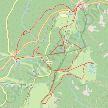 Randonnée raquettes départ la Schlucht GPS track, route, trail