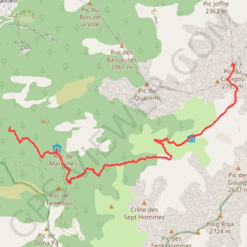Pic du Canigou par Mariailles GPS track, route, trail