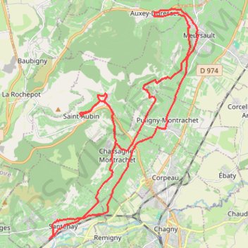 De Santenay à Meursault GPS track, route, trail
