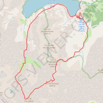 Pic d'Estaragne et Pic Cambieil GPS track, route, trail