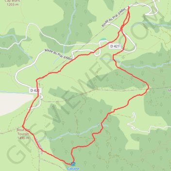 Bout de Touron par la cabane des Gardes GPS track, route, trail
