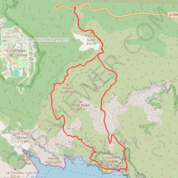 La Gineste - Oeil de verre - cheminée du Diable - La Gineste GPS track, route, trail