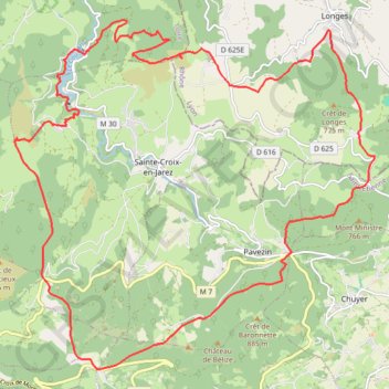Autour de Sainte-Croix-en-Jarez - Châteauneuf GPS track, route, trail