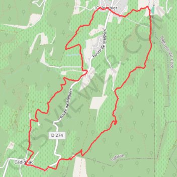Clombier - Cadignac - Boussargues GPS track, route, trail