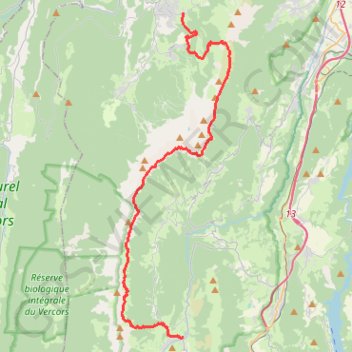Grandes Traversées du Vercors : Les Cochettes - Gresse-en-Vercors GPS track, route, trail