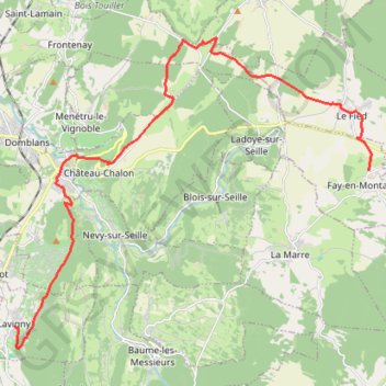 Fay-en-Montagne - Lavigny Via Voiteur GPS track, route, trail