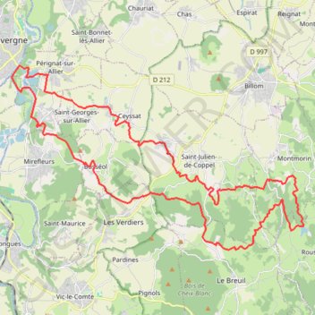 Cournon-d'Auvergne - Saint-Julien-de-Coppel - Bois de Glaisne GPS track, route, trail