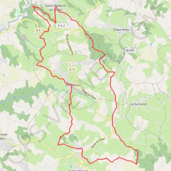La Randonnée des Moulins - Saint-Médard-en-Forez GPS track, route, trail