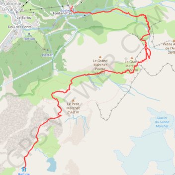 Tour des Glaciers de la Vanoise - Refuge de la Valette - Pralognan-Les-Fontanettes GPS track, route, trail