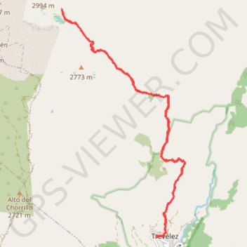 Sierra nevada GPS track, route, trail